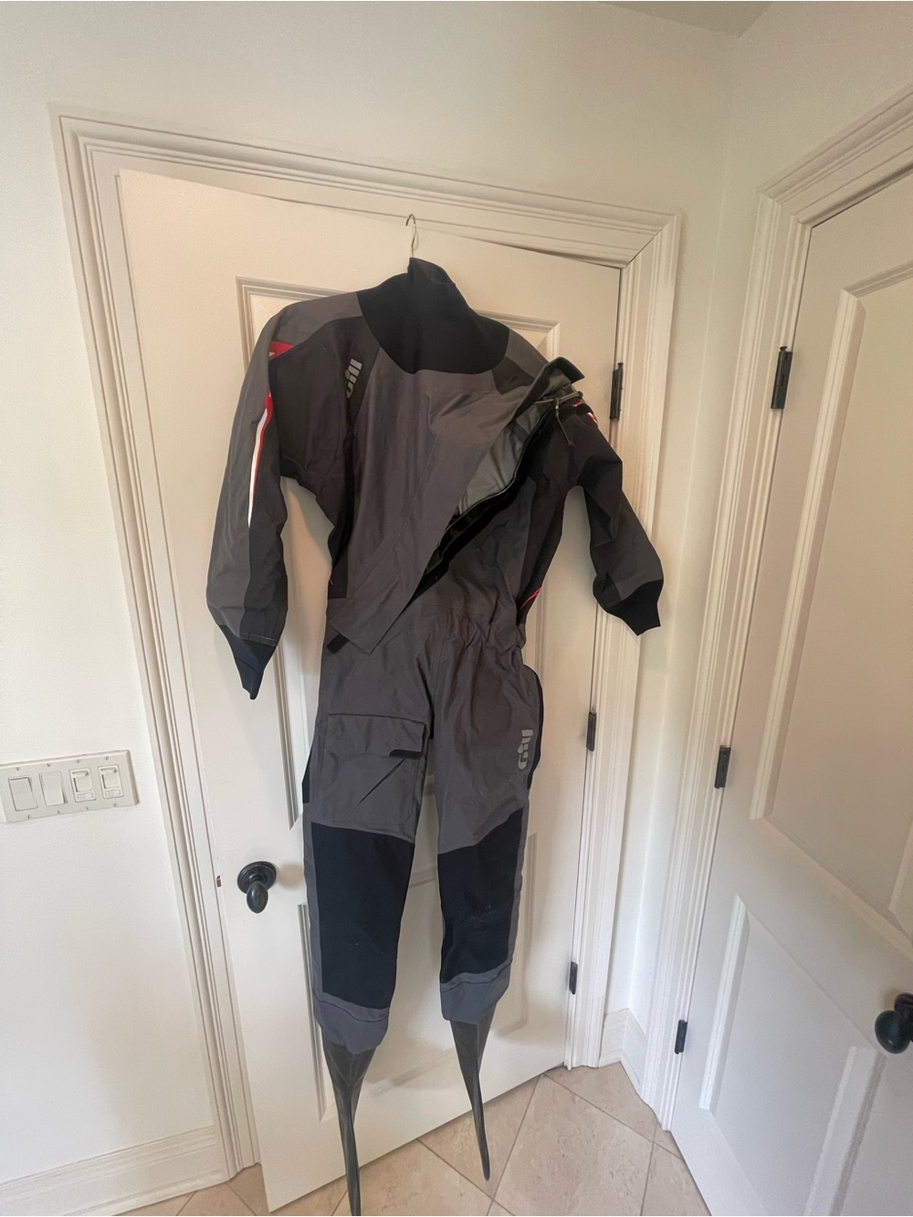 Kids Gray and Black Waterproof Drysuit